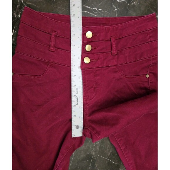 Refuge Hi - Waist Super Skinny Jeggings Pants Womens Size 4 Maroon Burgandy Red - Picture 13 of 13